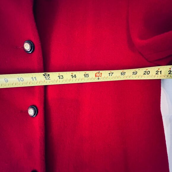 NWT Vtg Mackintosh New England Red Wool Coat USA Scarf Gold Buttons Pockets 12P - Picture 13 of 15